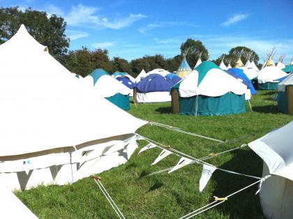 The VIP campsite where students and staff stayed